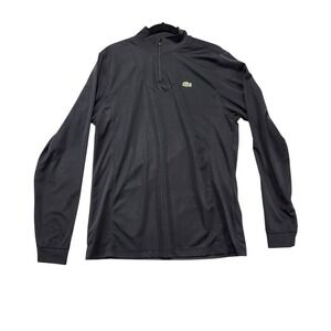 Vintage Lacoste Sport Quarter Zip Pullover Long Sleeve Black Men's Size 6